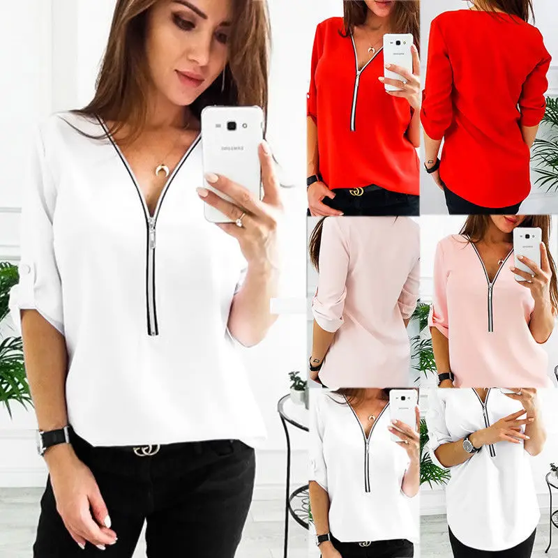 

2021 Lent Herfst Casual Mode Simple Effects Color Women's Shirt Loose Shirt Top S-5xl Skin Femme Top camisas de mujer