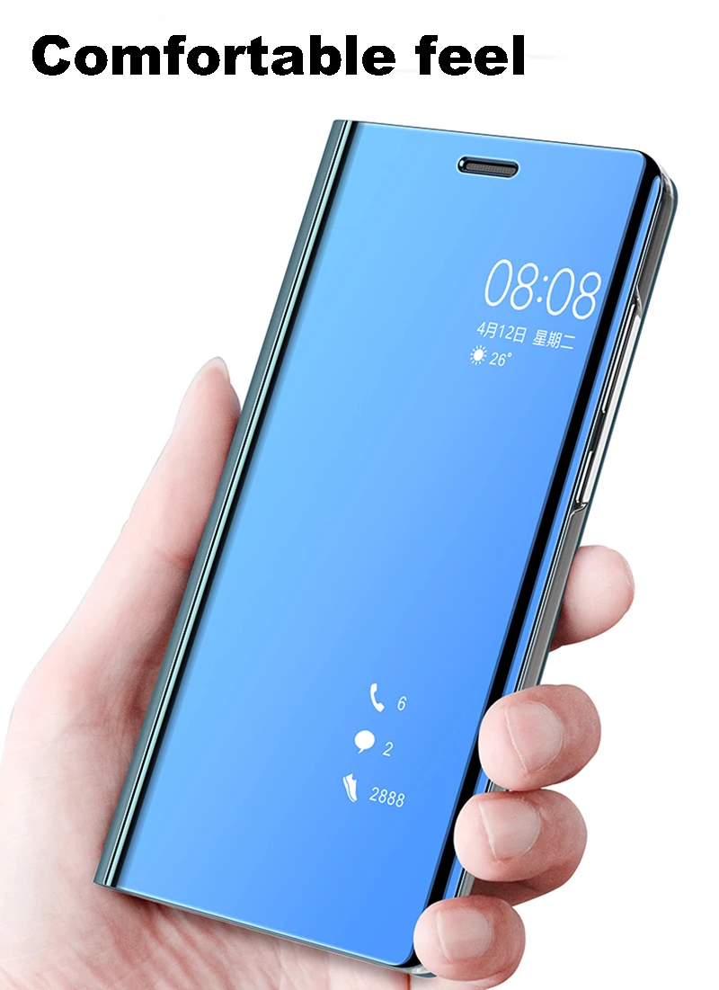 Умный зеркальный флип чехол для телефона samsung Galaxy S10E S9 S8 S10 плюс S7 край пленка