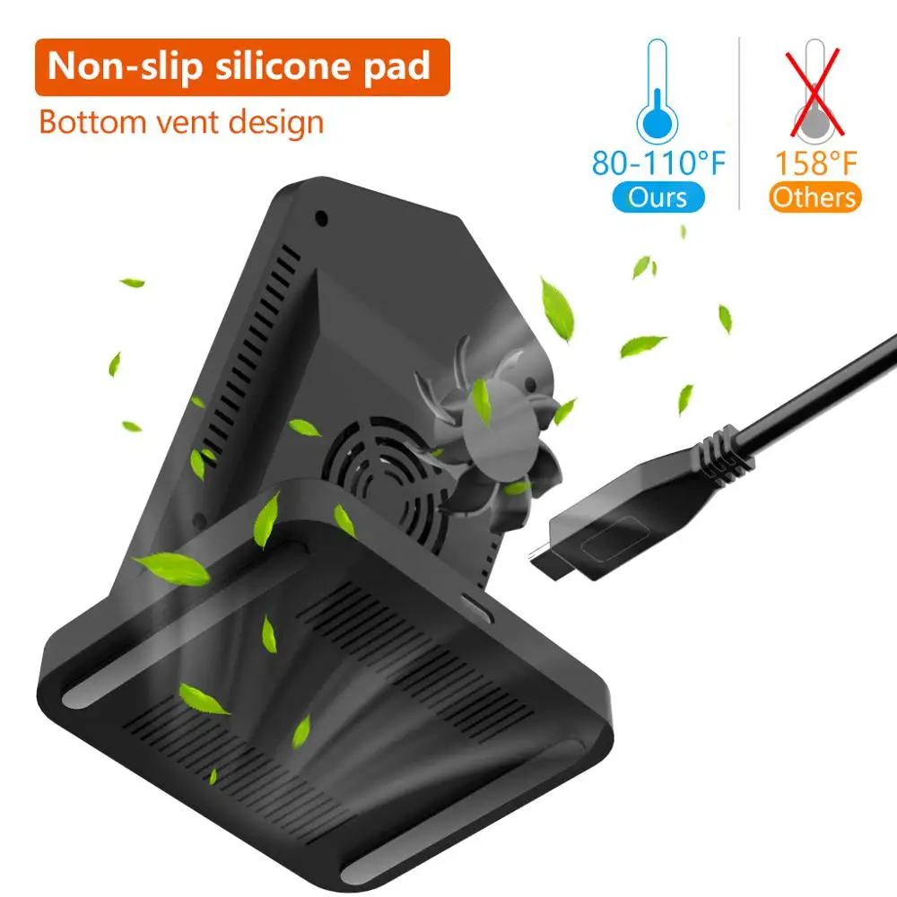 tongdaytech 10w qi fast wireless charger quick charge built in fan for iphone xs 8 xr 11 pro max samsung s20 s10 s9 plus xiaomi free global shipping