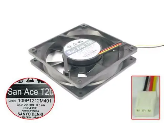 Sanyo Denki 109P1212M401 серверный охлаждающий вентилятор DC 12V 0.14A 120x120x25 мм 3-проводной