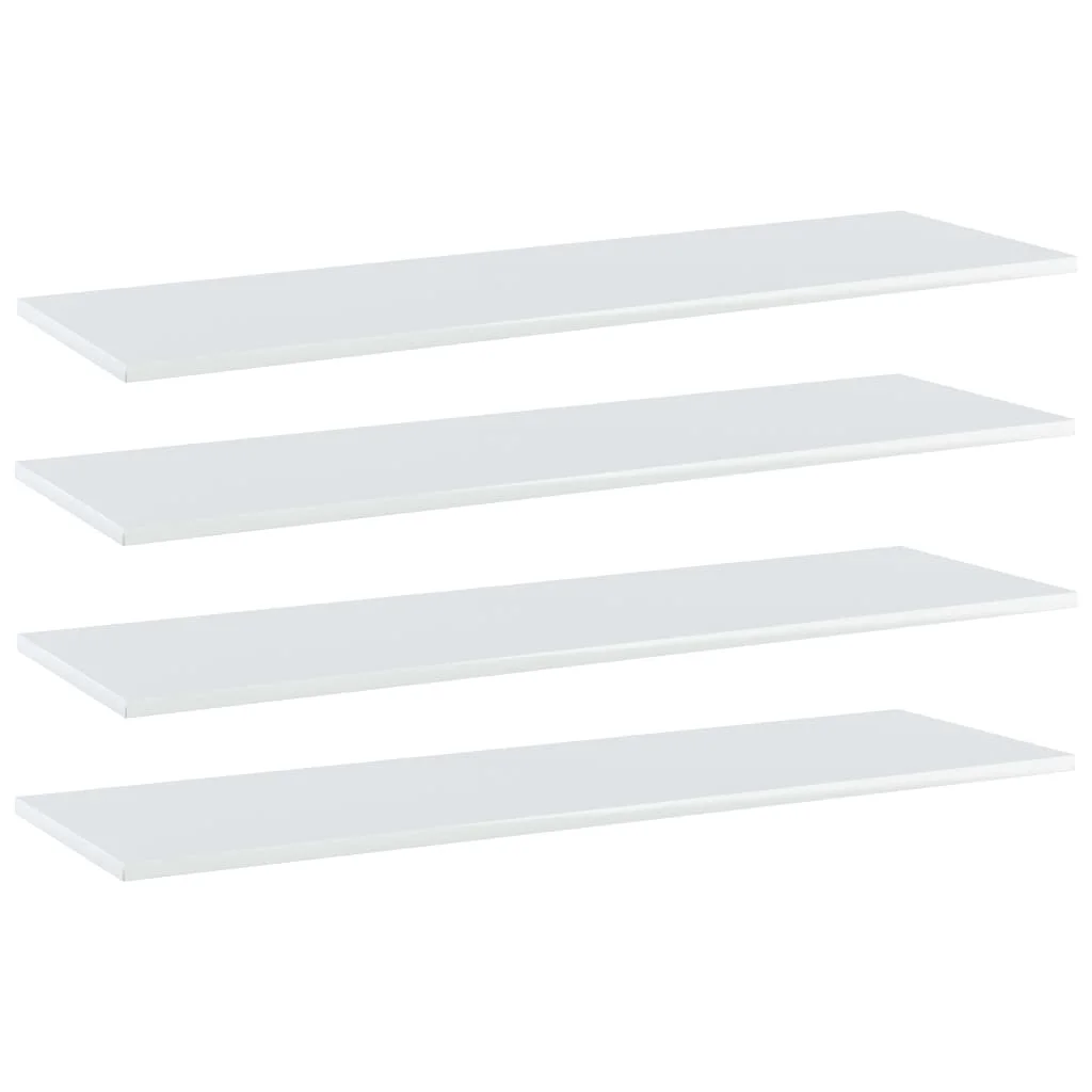 

Bookshelf Boards 4 pcs High Gloss White 39.4"x11.8"x0.6" Chipboard