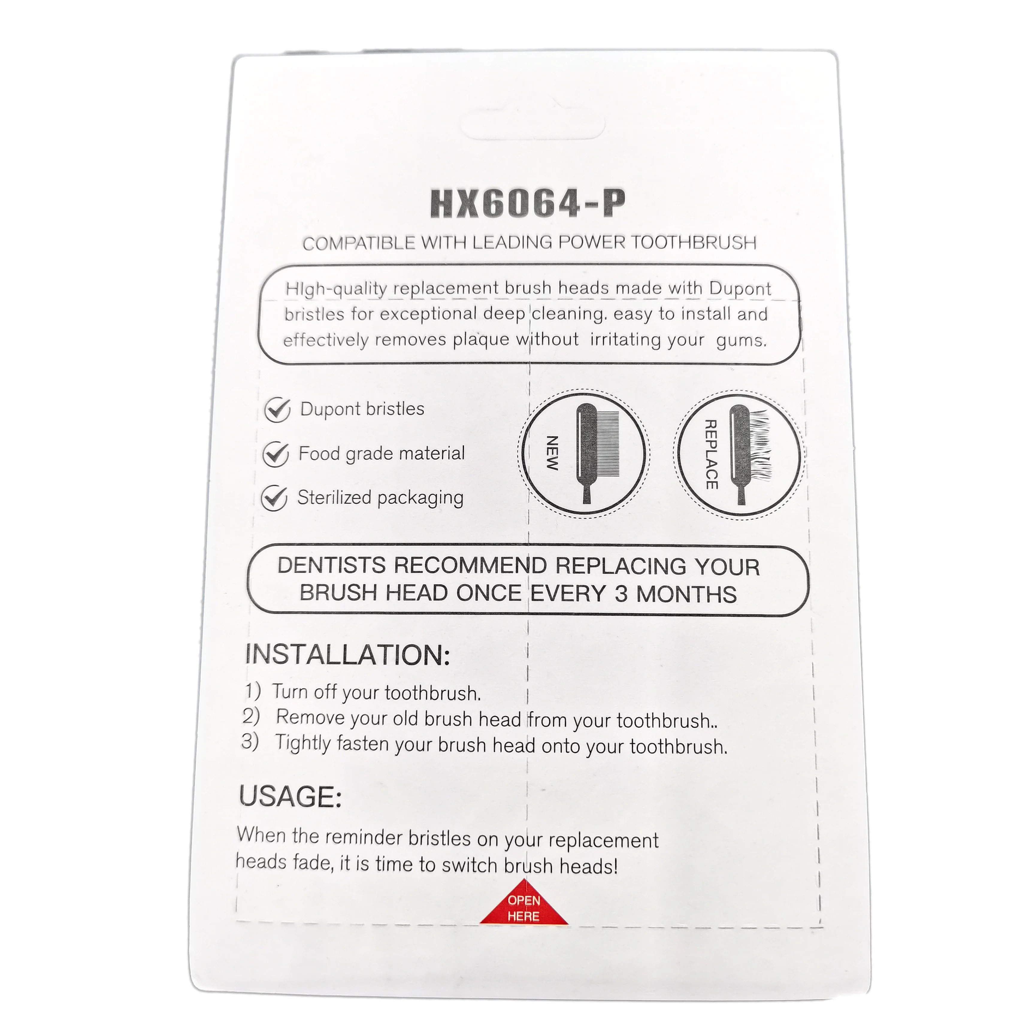 Насадки для электрической зубной щетки HX6064P, сменные головки для HX6780, HX6781, HX6902, HX6910, HX6911, HX9044, 80 шт.