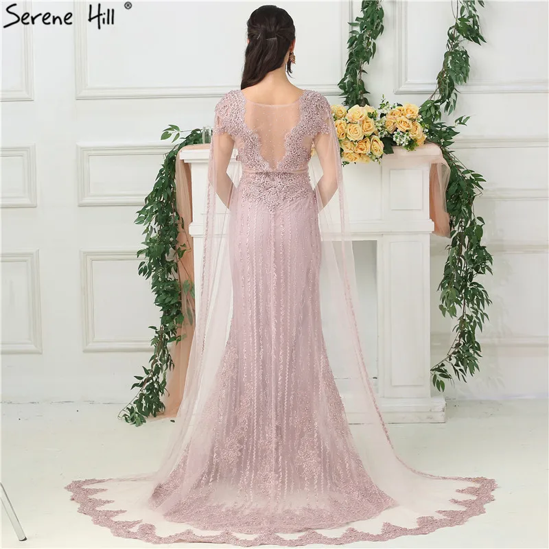 Розовое элегантное кружевное вечернее платье с юбкой-годе 2020 модное официальное