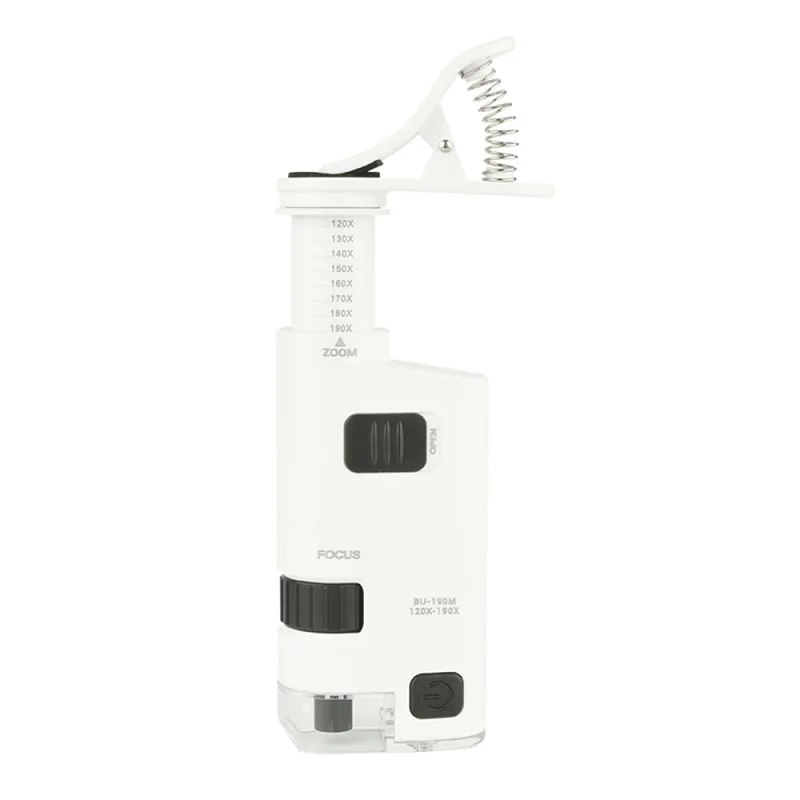 White 120-190X Цифровой Микроскоп USB Microscopio 80-120X светодиодный сотовый телефон клип-тип сотовый телефон микроскоп Лупа с светодиодный увеличитель лампы - Цвет: White 120-190X