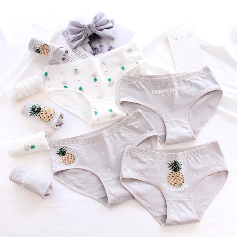 

SP&CITY Cartoon Pineapple Patterned Cute Girl Cotton Panties Women Seamless Underwear Soft Breathable Physical Panties Lingerie
