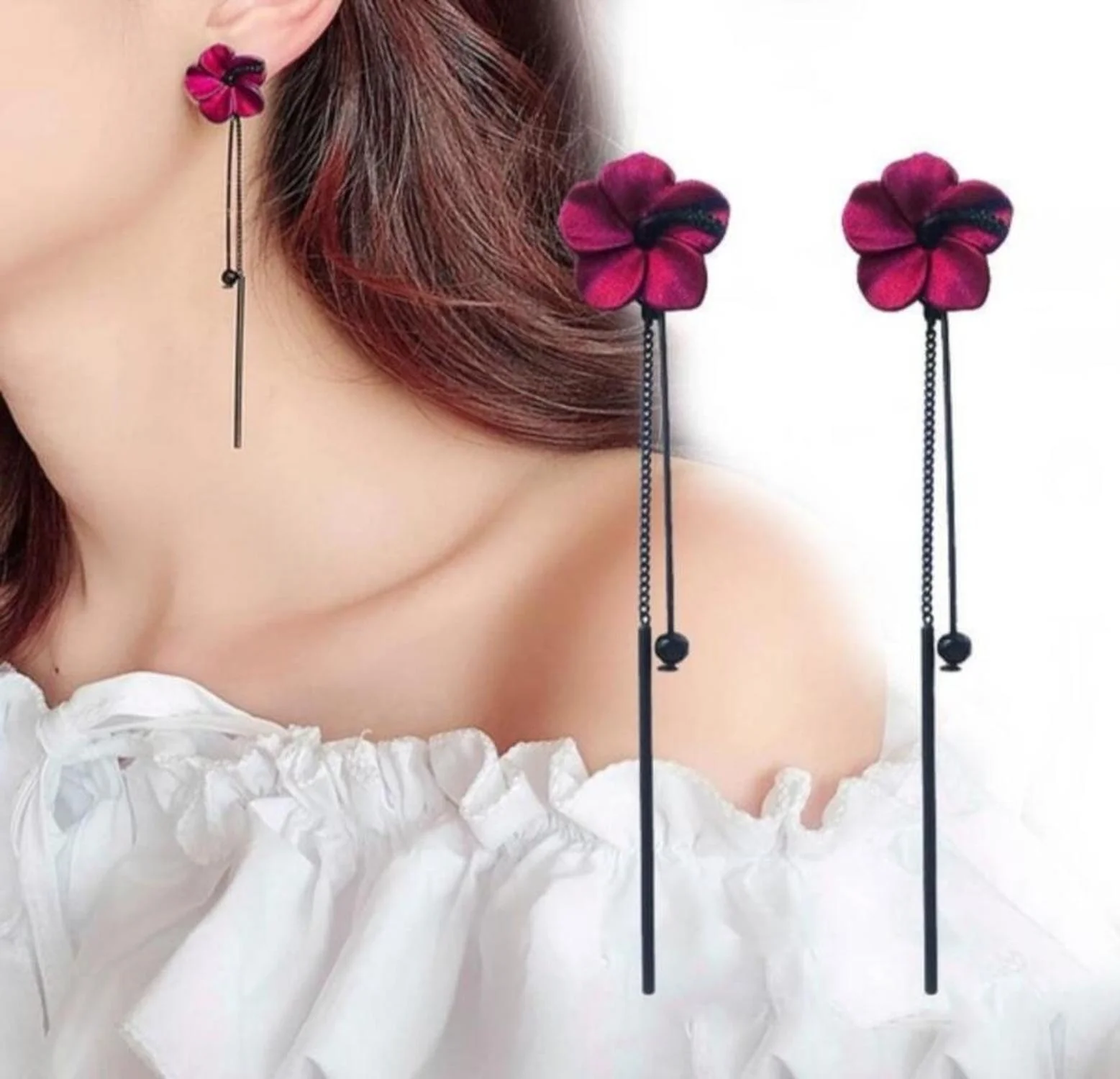 NPKDS изысканные 1 пара модные серьги кольца цветок женские жемчужные матовые