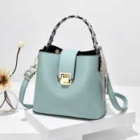 woman bucket shoulder bags pu leather 2021 new office lady fashion casual small travel party hand messenger bag female