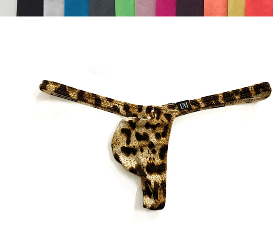 Стринги мужские с низкой талией пикантное леопардовое нижнее белье U образным