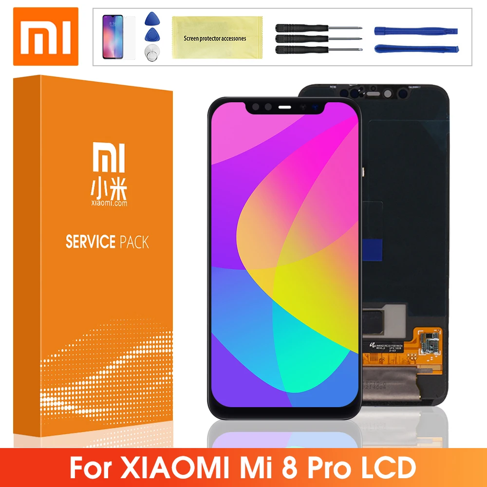 Оригинальный ЖК дисплей для Xiaomi Mi 8 Pro сенсорный экран дигитайзер в сборе Замена mi8 pro экран|Экраны мобильных