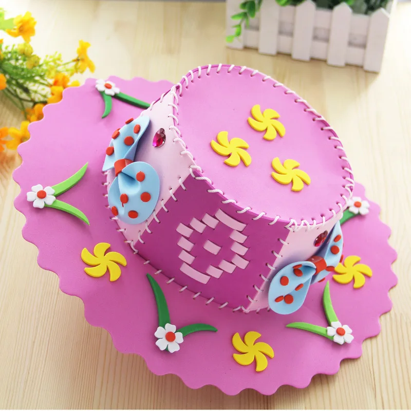 Сделай Сам креативный EVA пенный бумажный тканый головной убор цветочный узор