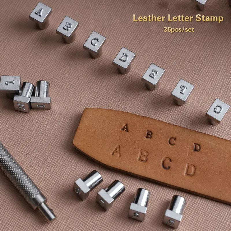 36pcs Steel Alphabet letter Number leather Stamp Punch Set Leather Craft custom name Metal Printing Mold Engraving 3.5/6.5mm