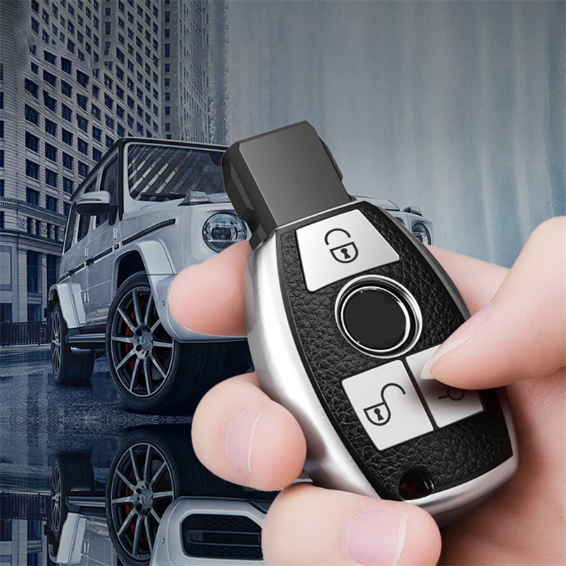 

TPU Leather Key Case Cover Key Case Protective Shell Holder for Mercedes benz A B R G Class GLK GLA w204 W251 W463 W176