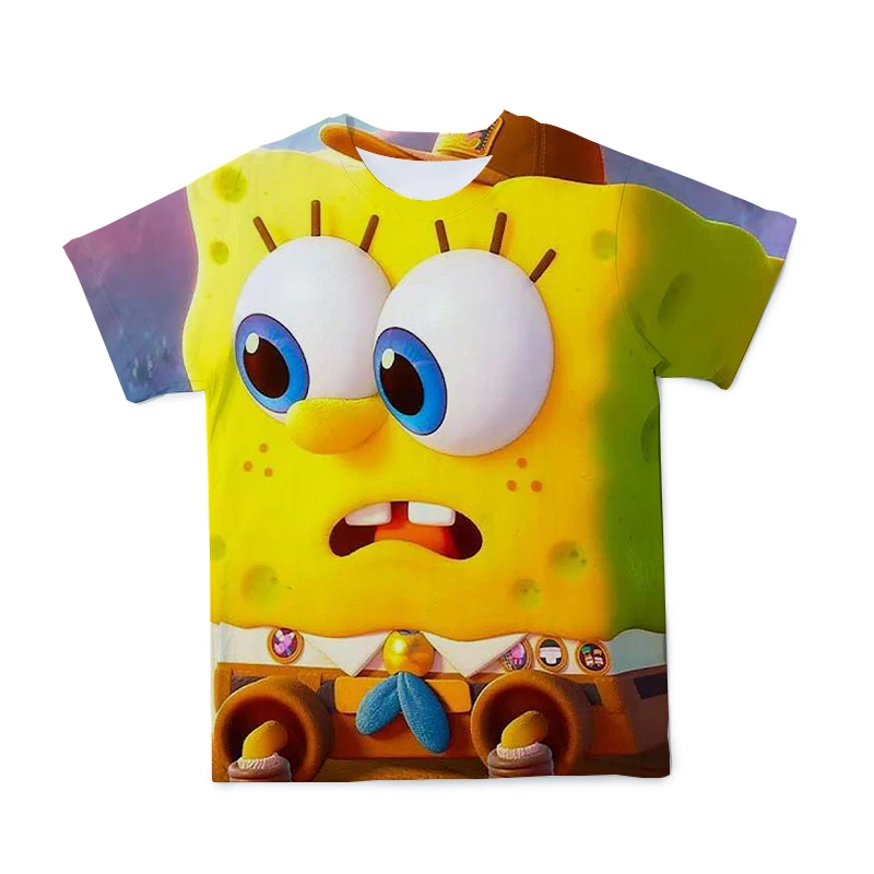 

2021 summer 3D printing animation men's T-shirt women's T-shirt fun Children's fashion round neck men's loose T-shirt
