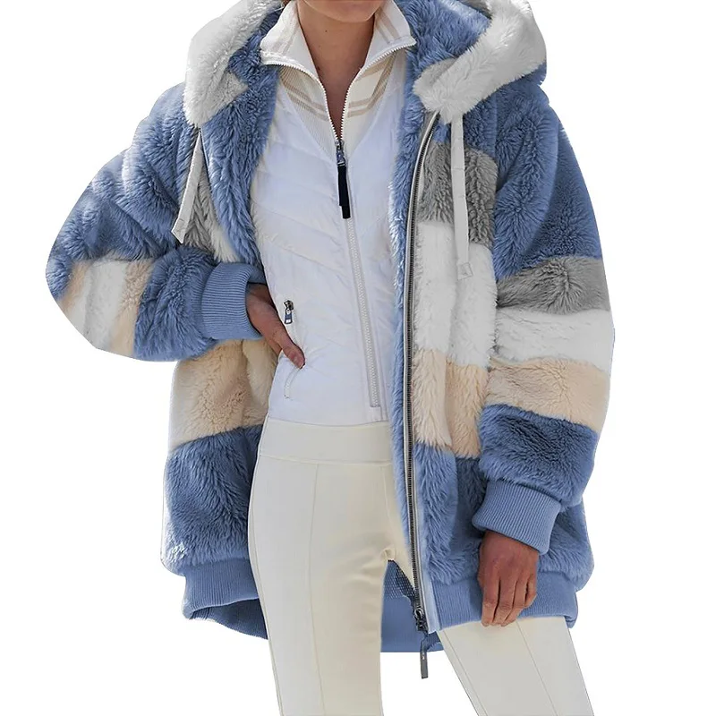 

Women's plush hoodie hot-selling trend new autumn and winter loose plush multicolor hooded jacket for free delivery BiggOrange