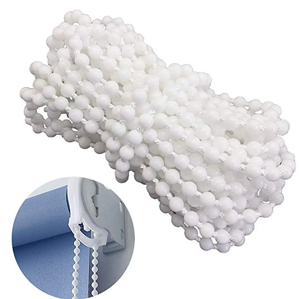 

20M Roller and Roman Shade Blind Beaded Chain Cord White Plastic Roller Curtain Bead Rope Blind Beaded Cord for Roller Blind