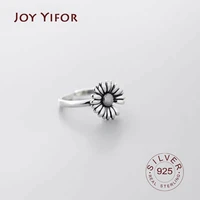 authentic 925 sterling silver flower finger rings for women hypoallergenic gift statement jewelry