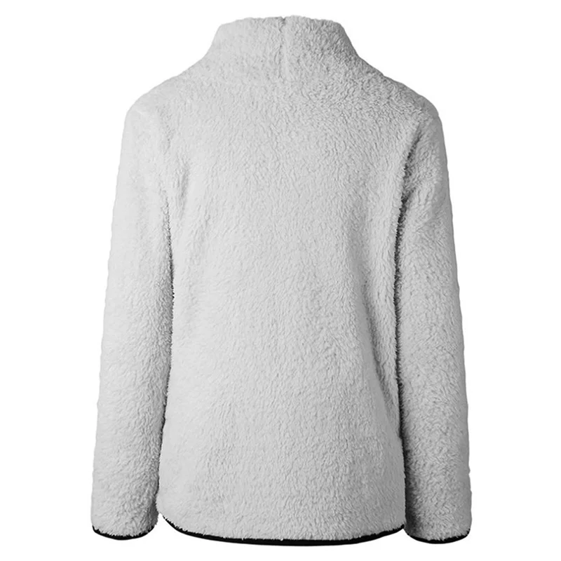 

2021 Autumn Winter Women Fashion Turtleneck Sweater Pullover Fluffy Fleece Warm Long Sleeve Ladies Zip Solid Sweaters Pullover