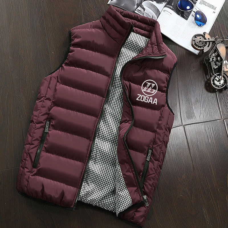 ZOGAA  Men's Vest Autumn Winter Padded Coat Warm Vest Jacket Sleeveless Coat with Zogaa Logo