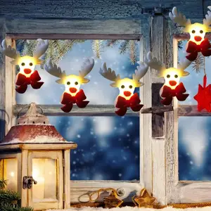 Снеговик Лось Рождественская елка светодиодный гирлянда струнный светильник s рождественские струнные Феи светильник Висячие украшения Рождественские украшения для дома