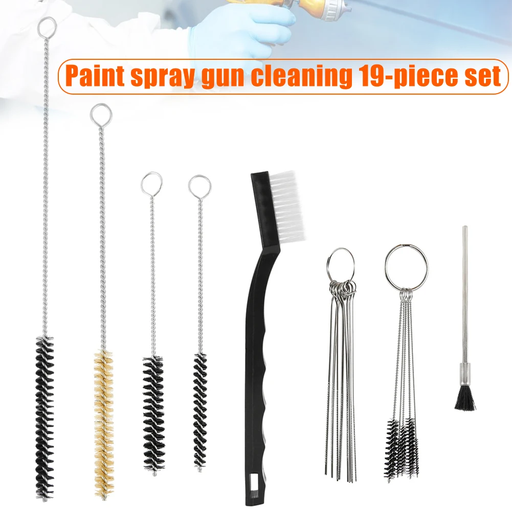 

17PCS Stainless Steel Cleaning Kit Needle Nozzle Brush Assorted Kit for Airbrush Car Styling