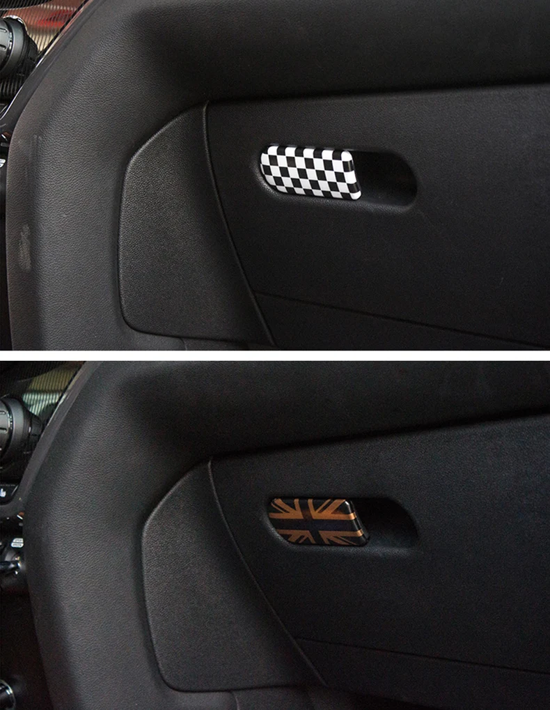 Car Glove box handle decoration Storage box cover sticker Car styling Accessories For MINI Clubman COOPER F54 F60 Countryman