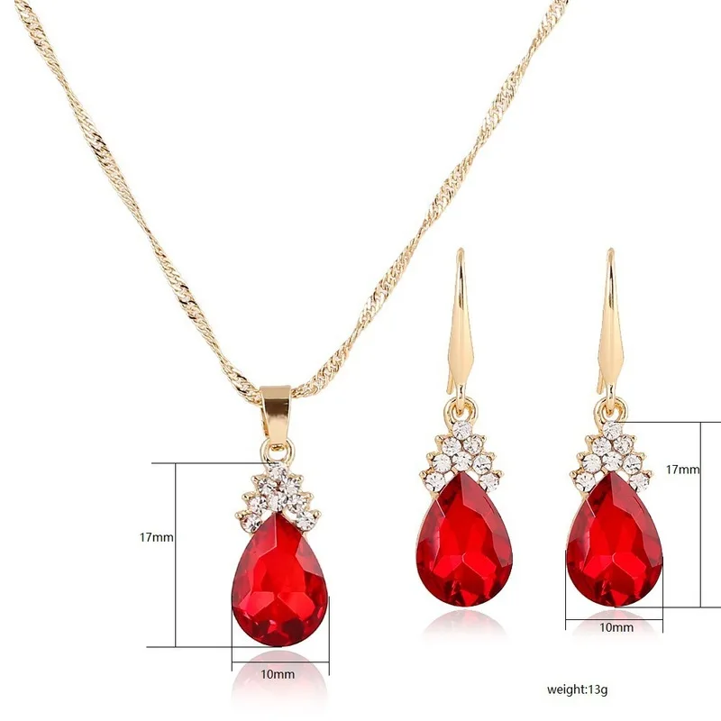 

3pcs/set Gold color Jewelry Sets Wedding Beads Crystal Bridal Jewellery bridal necklace earrings wedding party Jewelry gift set
