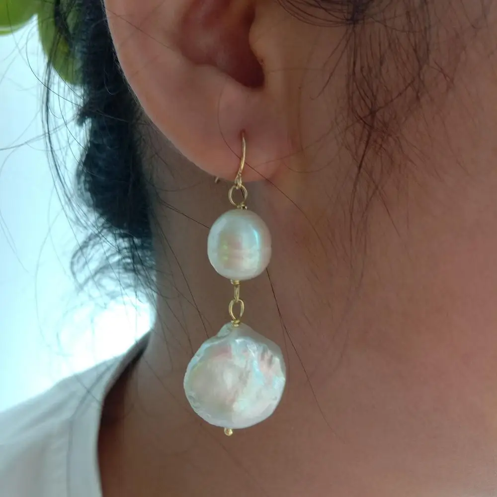 Серьги-подвески женские с натуральным пресноводным жемчугом | Украшения и