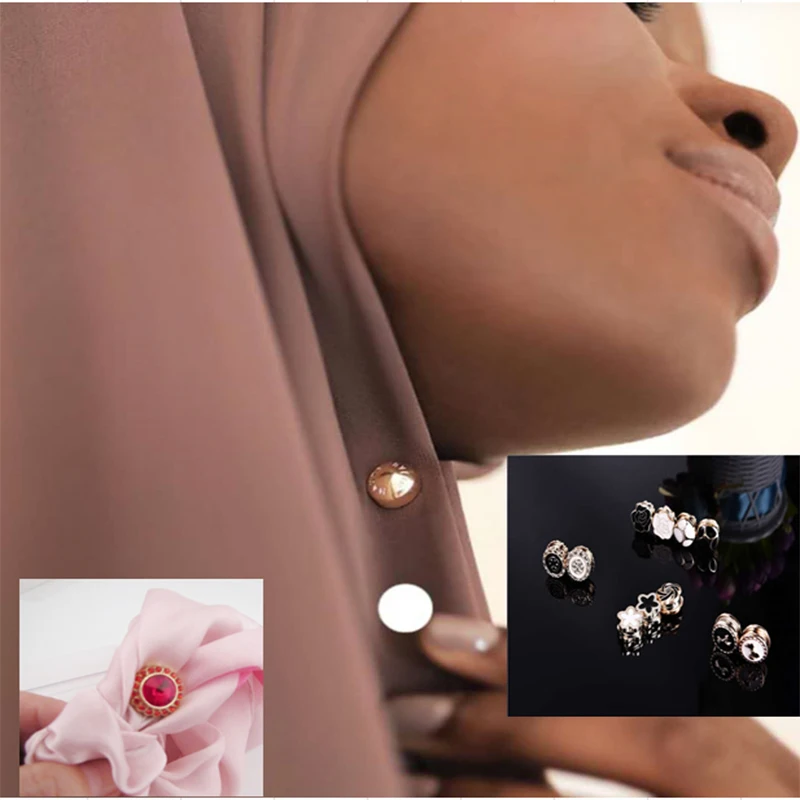 

2020 new 12pcs Scarves Brooch magnetic Crystal Jewelry Accessories Muslim Headscarf Abaya Hijab Scarf Magnet pin
