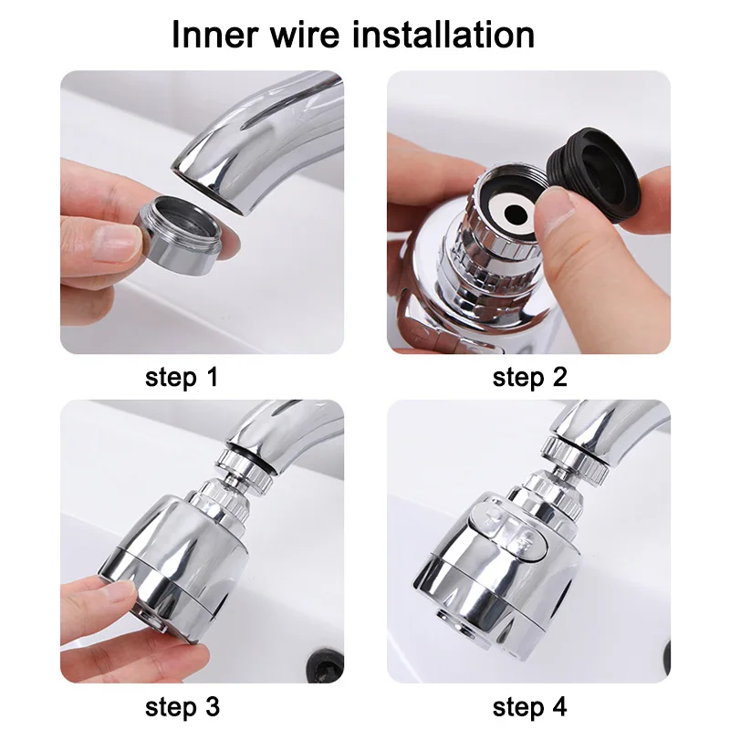 

1pc Household Water Faucet Filter Extender Rotating Anti-splash Water Tap Booster Shower DRSA889