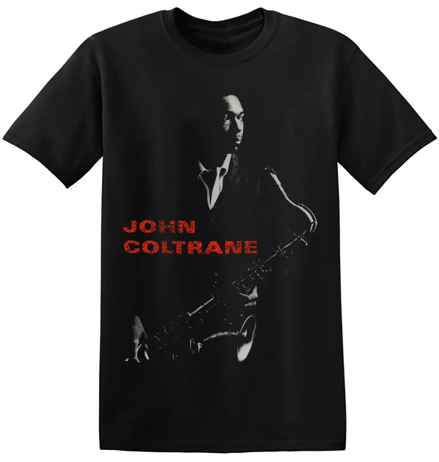 

John Coltrane T Shirt Cool Graphic Print Black Retro Jazz Music Band Tee 4-A-041 Mens T-Shirts Summer O Neck Cotton