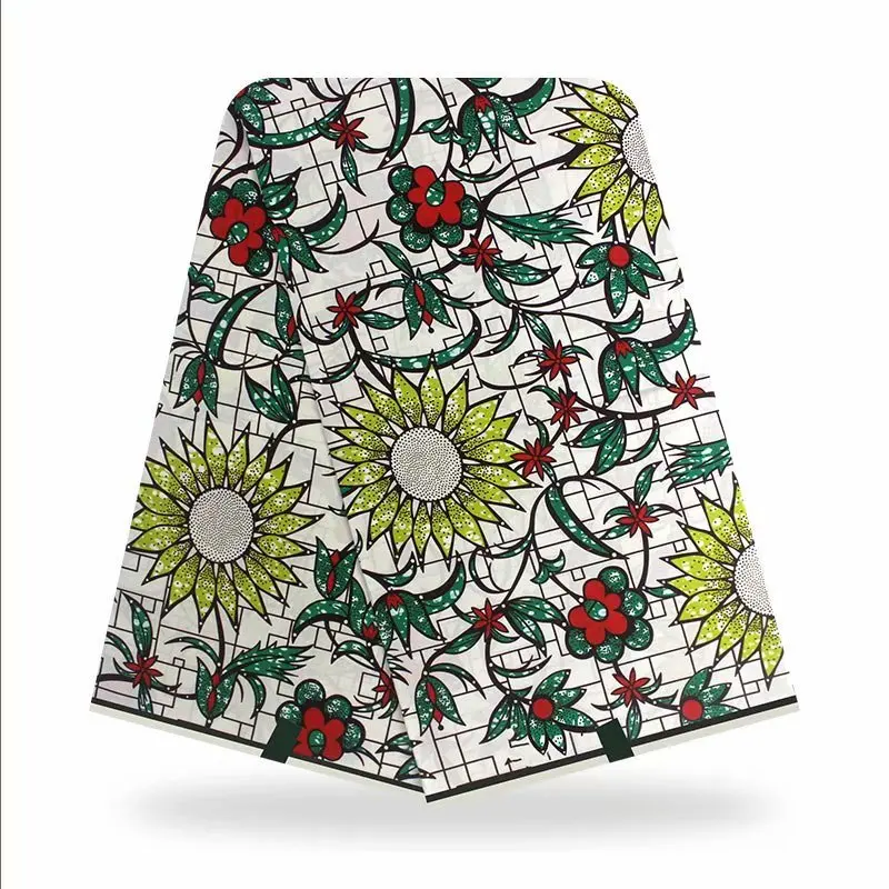 

Ankara Nigerian Style Wax Dye Prints Fabric 100%Cotton Soft Breathable African Sewing Materials For Dress 6 Yards V-L 21