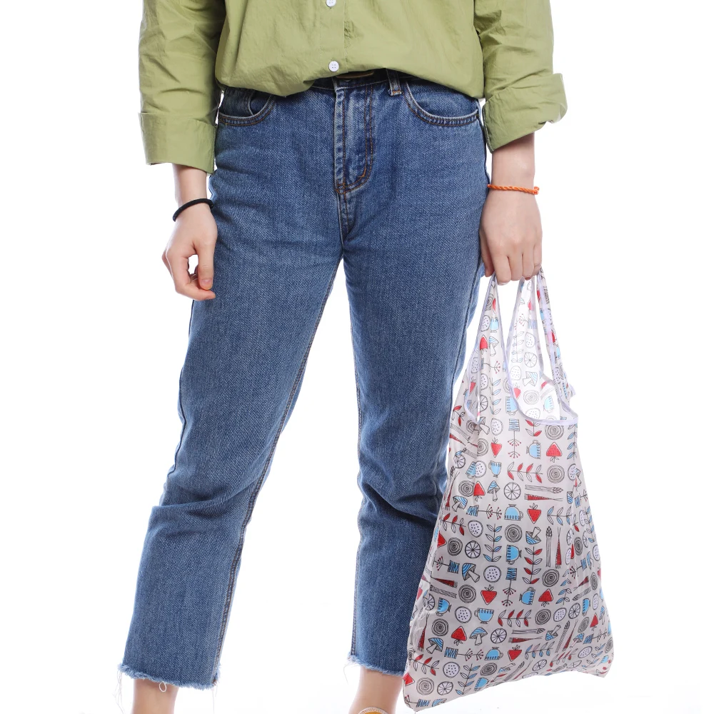 

1PC Foldable Shopping Bags Heavy Duty for Groceries Recyclable Grocery Tote Pouch Eco-Friendly Washable Shopping Bag 38x58cm