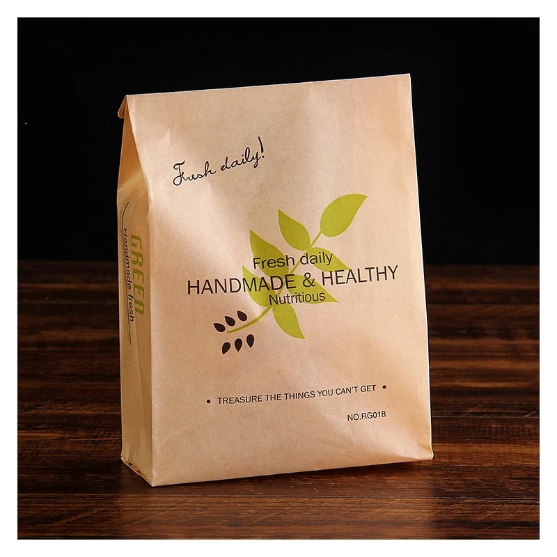 Пакеты хлебопекарные с окошком 50 шт. пакеты из крафт бумаги рисунком зеленого