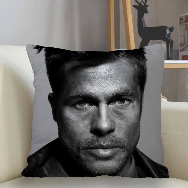 

Musife Brad Pitt Pillowcase Custom Square Pillow Cover Case Zipper Pillowcase 35X35,40x40,45x45cm Drop Shipping