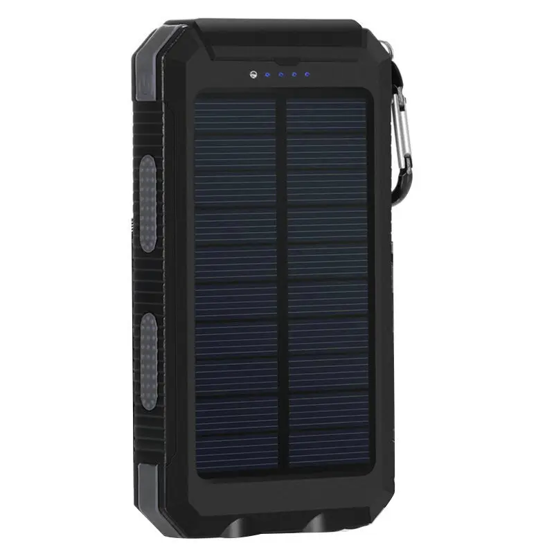 

Solar Power Bank Real 20000 mAh Dual USB External Waterproof Polymer Battery Charger Outdoor Light Lamp Powerbank