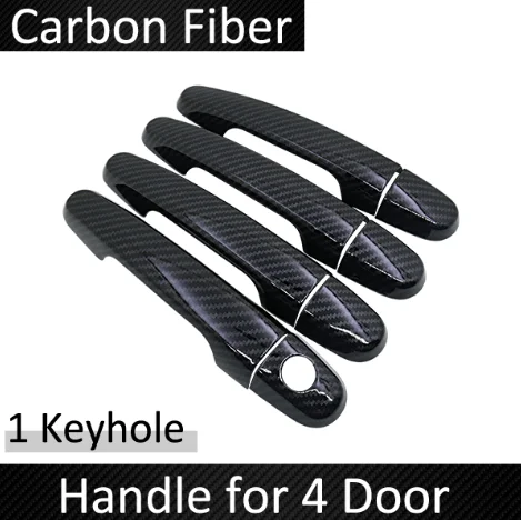 

Черное углеродное волокно для Toyota Corolla E140 E150 2007 2008 2009 2010 2011 2012 2013, наклейка на дверную ручку, автомобильные аксессуары