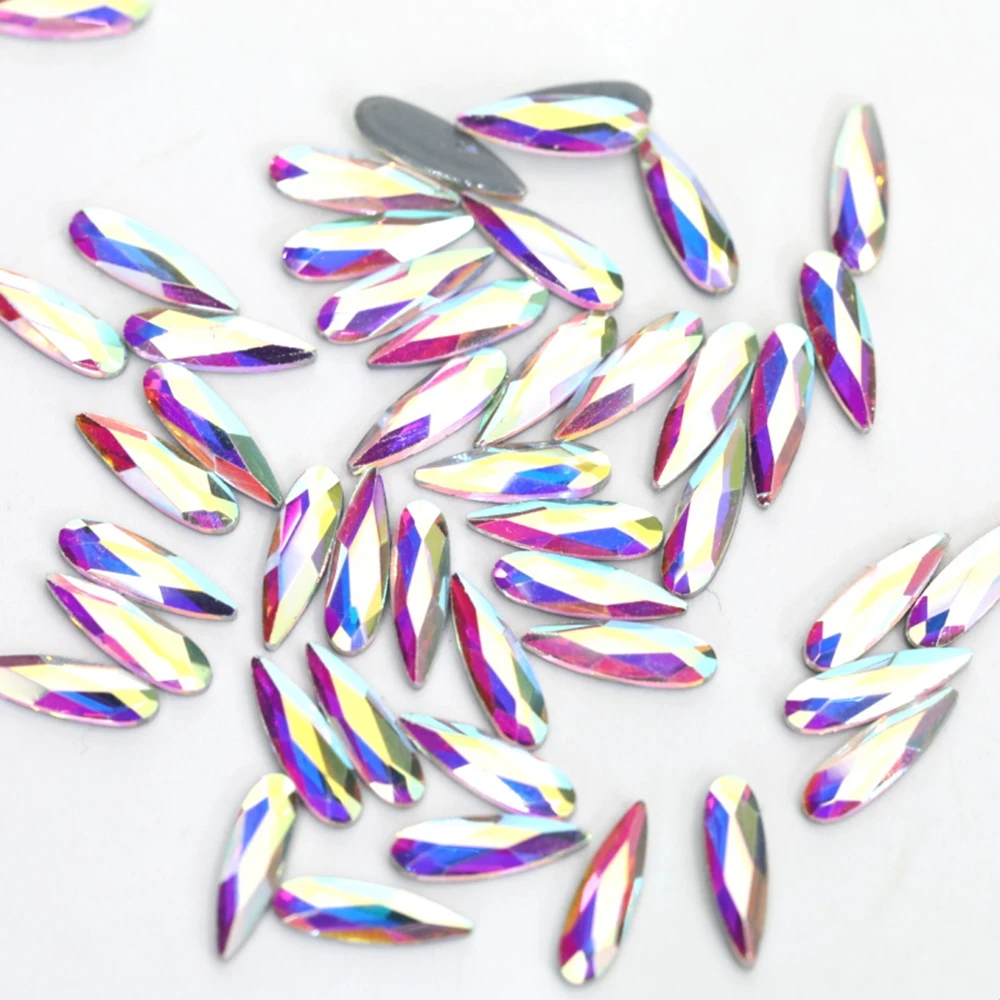 Аксессуары для ногтей 2*6 мм 3*10 4*14 Форма в виде капли Хрустальный AB Стразы