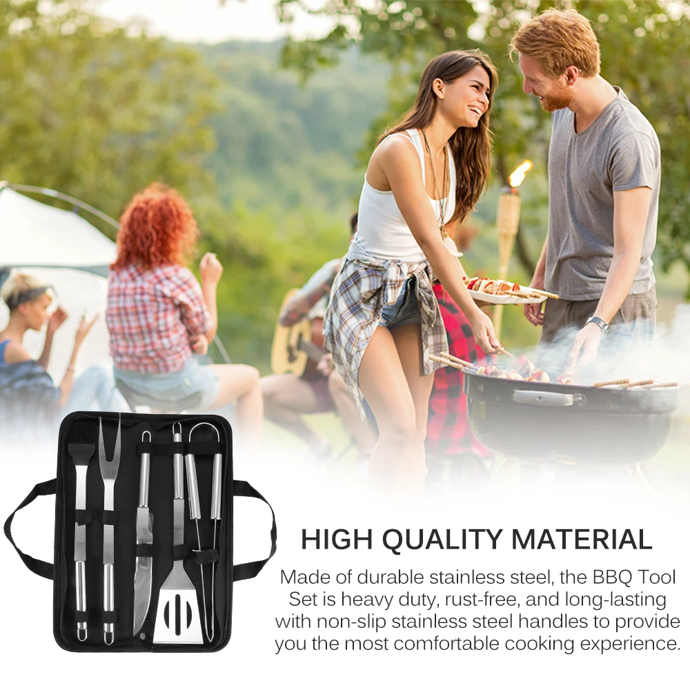 Набор инструментов для домашнего барбекю и гриля комплект из 5 предметов