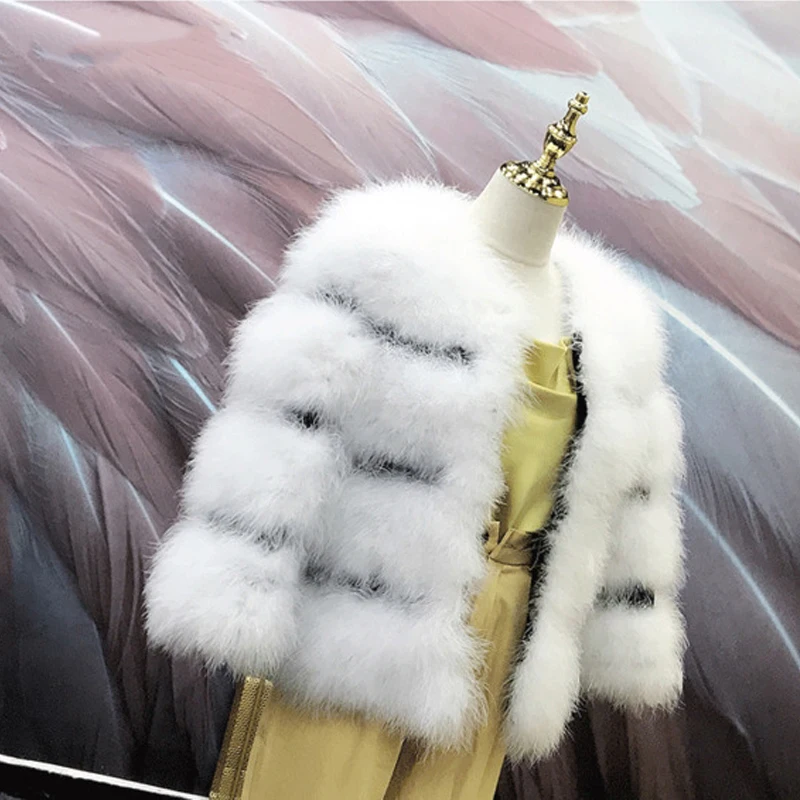 Turkey fur women's fur coat short leather design with cotton lining for warmth, hand sewing can be customized