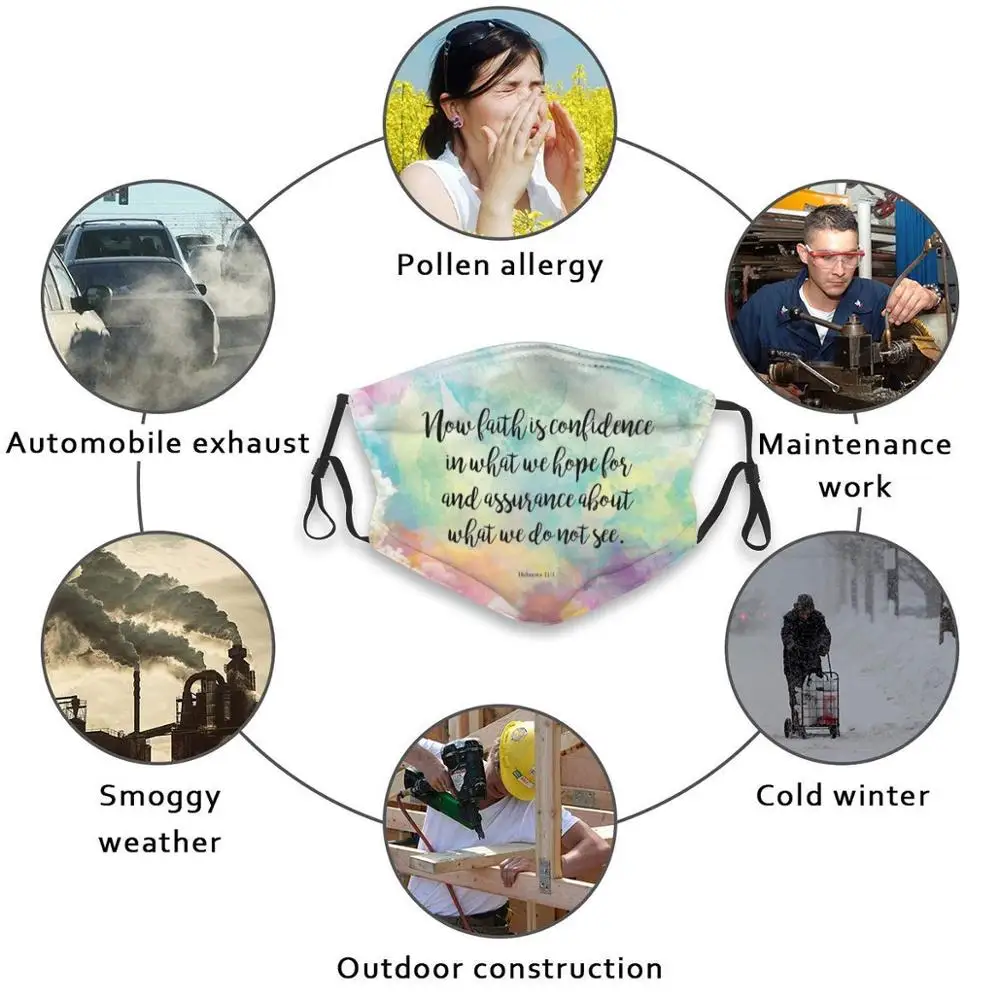 Маска многоразовая для лица с фильтром Пылезащитная вдохновляющая Библия