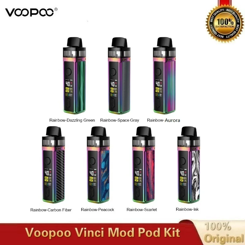 Электронная сигарета VOOPOO VINCI Mod Pod Vape Kit аккумулятор 1500 мАч катушка 5 мл & PnP экран 0 96
