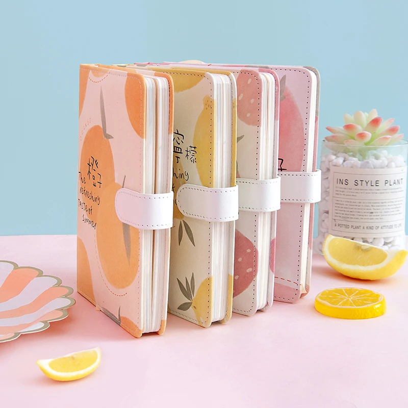 

Милый блокнот в виде клубники, журналы, ручной счет, иллюстрация, ежедневный план, магнитный блокнот с защелкой, школьные и офисные канцеляр...