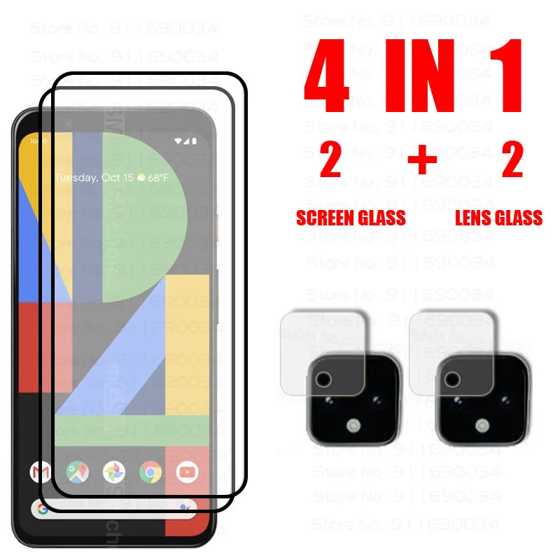 

Для Google Pixel 4 закаленное стекло 4 в 1 для Google Pixel 4a стекло Full Glue HD Защита экрана для Google Pixel 4a стекло для объектива
