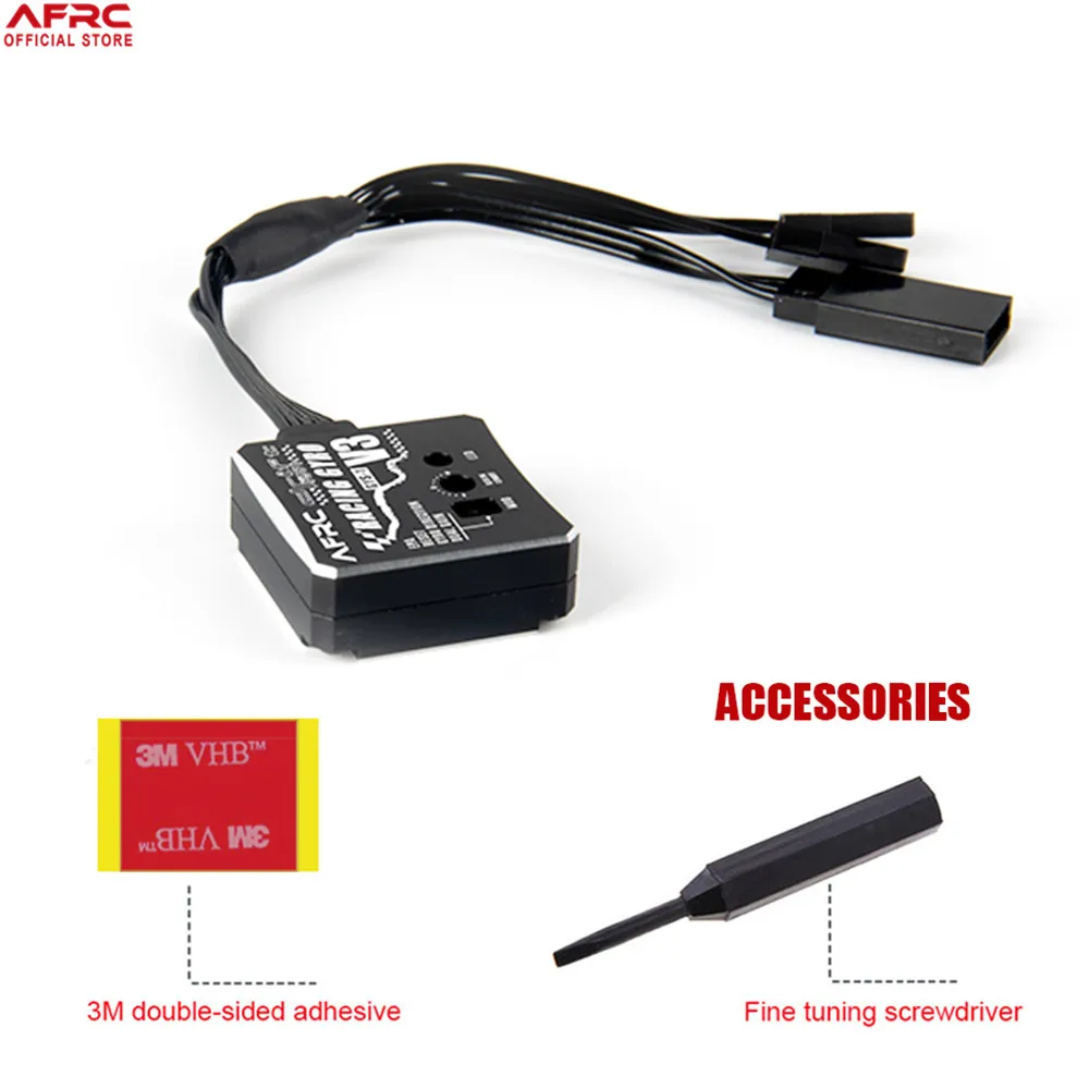 Estabilizador de coche de carreras con giroscopio AFRC-GYS-1 V3, carcasa de Metal CNC para 1/28, 1/18, 1/10, 1/8, modelo de coches/barcos RC, montaje de bricolaje mejorado-5