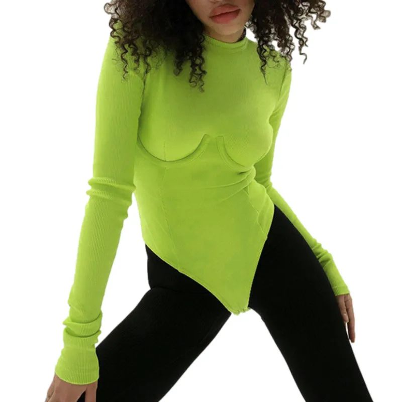 

Женское боди с длинным рукавом и круглым вырезом