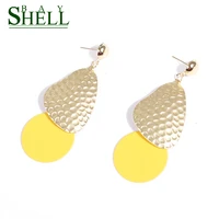 bosi resin earrings fashion jewelry for women drop earrings cute long earrings girls round kpop earings boho wholesale yellow