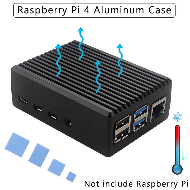Алюминиевый Чехол Raspberry Pi 4 бронированный металлический корпус Пассивный