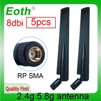 eoth5pcs 2 4g 5 8g antenna 5dbi sma female wlan wifi dual band antene iot module router tp link signal receiver antena high gain