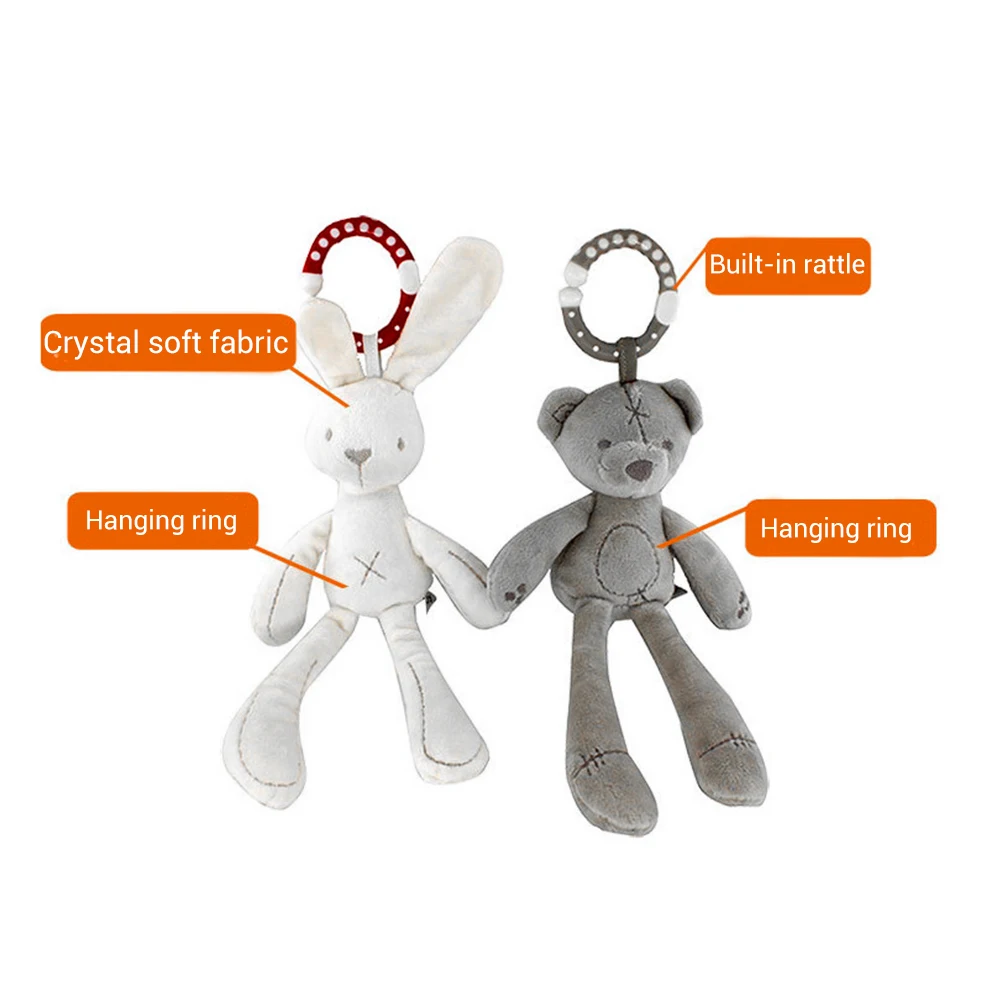 Симпатичная игрушка для детской кроватки коляски Кролик медведь мягкая плюшевая