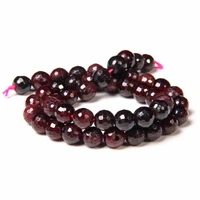 polished faceted natural garnet stone spacer loose beads 6 8 10 12mm faceted gem stone beads for jewelry making bracelet gifts